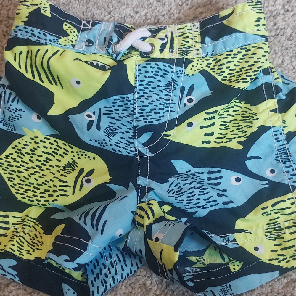 Carter's Baby Infant Boys Swim Trunks - Blue and Yellow Fish Print